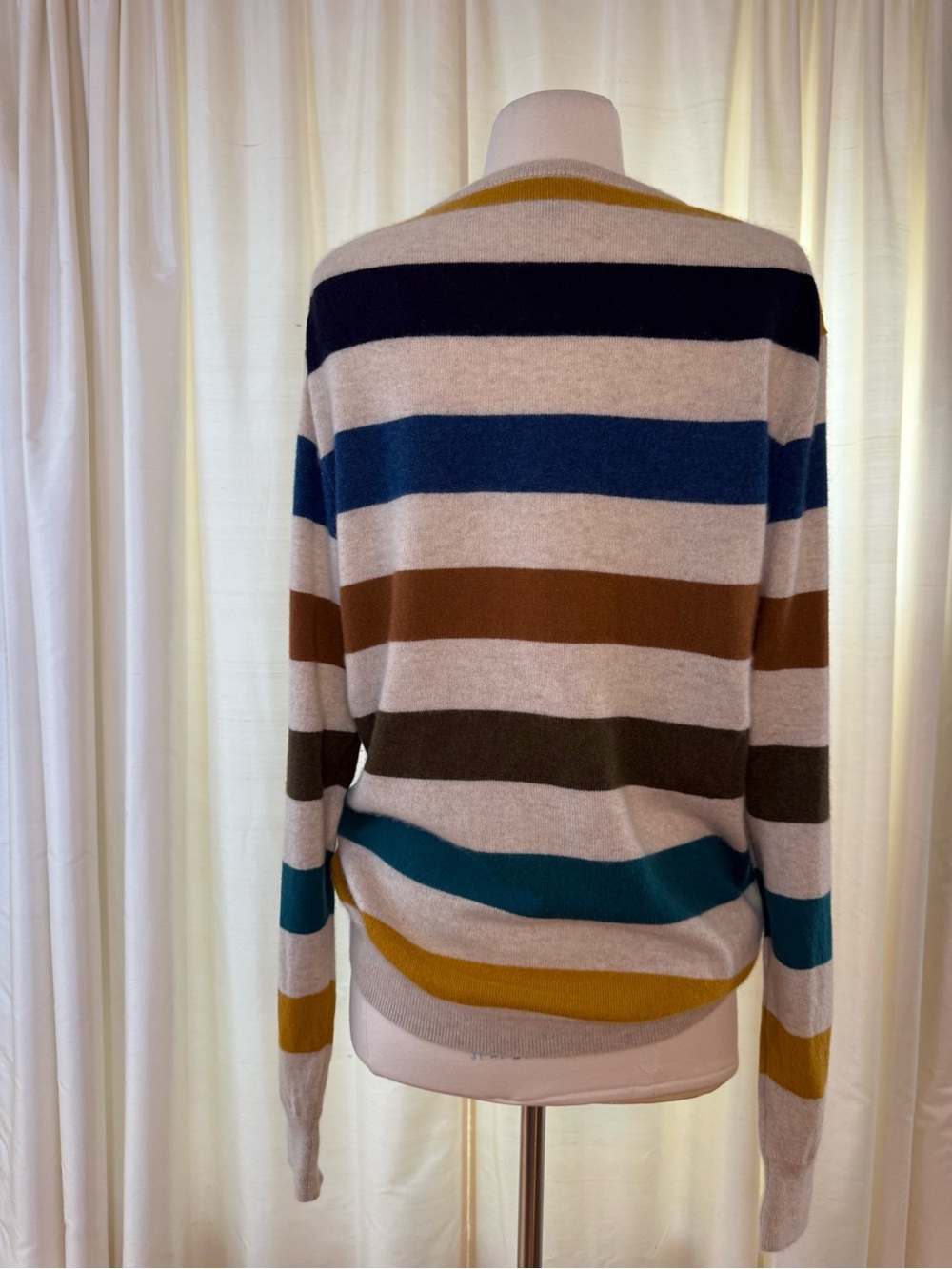 J.Crew 100% Cashmere Striped Sweater Men’s Large Multicolor Crewneck - Picture 3 of 13